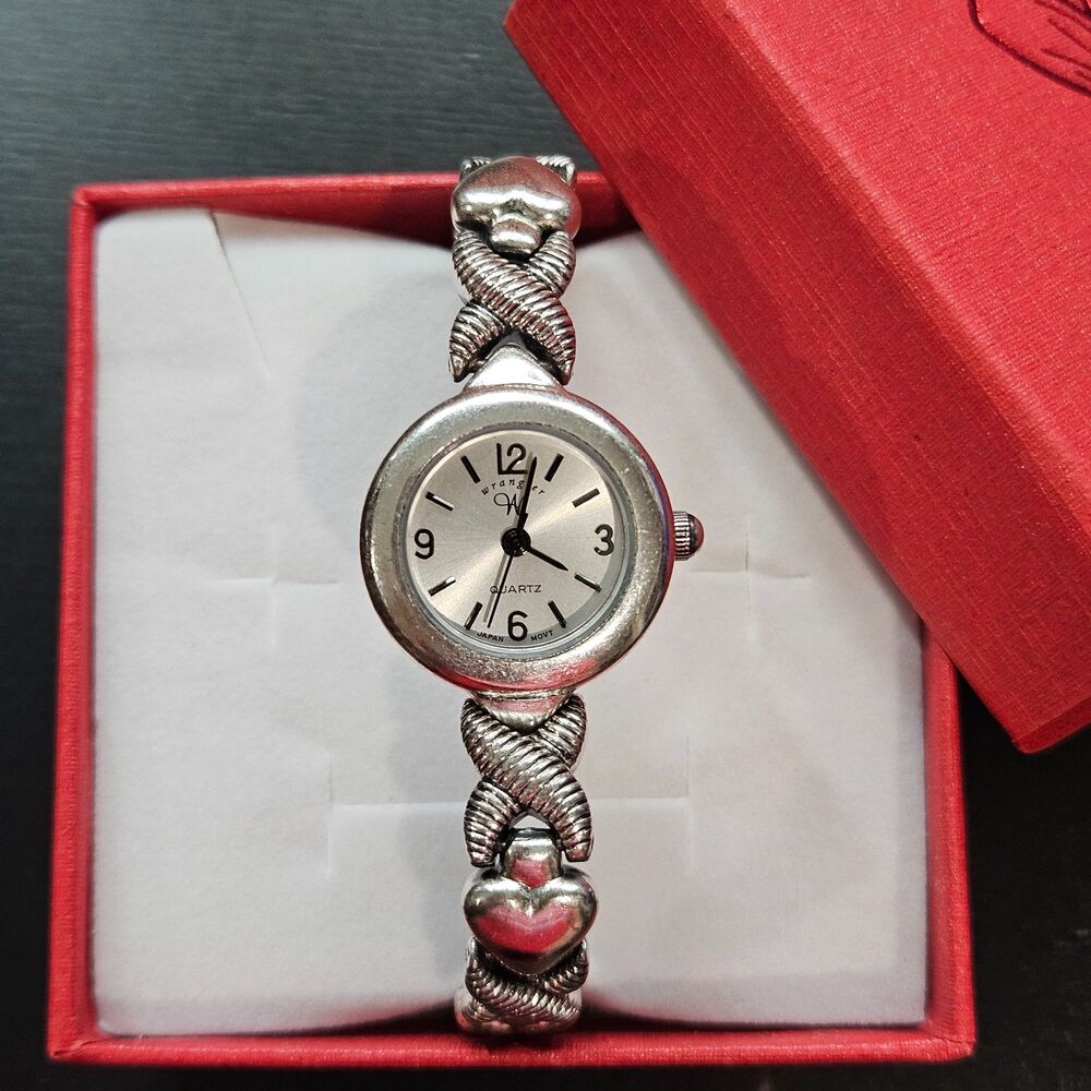 Vintage Wrangler Silver-Tone Watch Bracelet 90s Retro Glam *New Battery* W2078QB